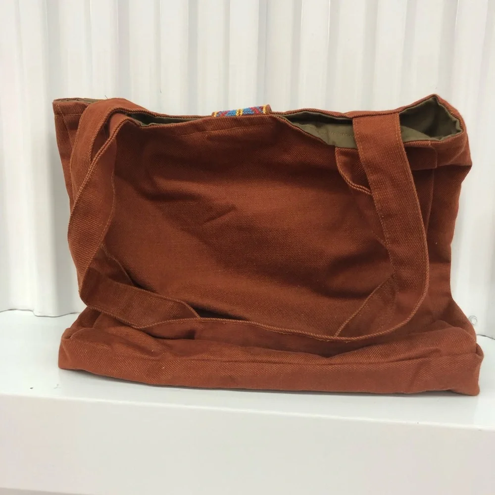 Tribal Print Rust Tote Bag